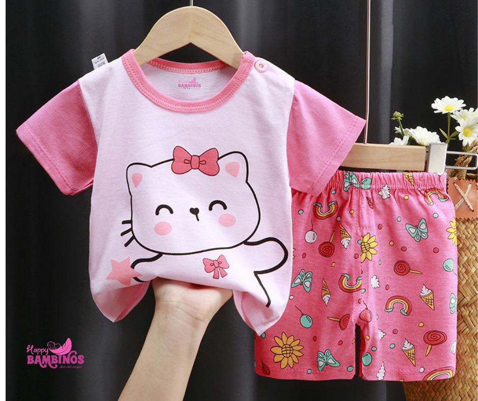 Meow -Kitty T-shirt & Short Suit 1 114